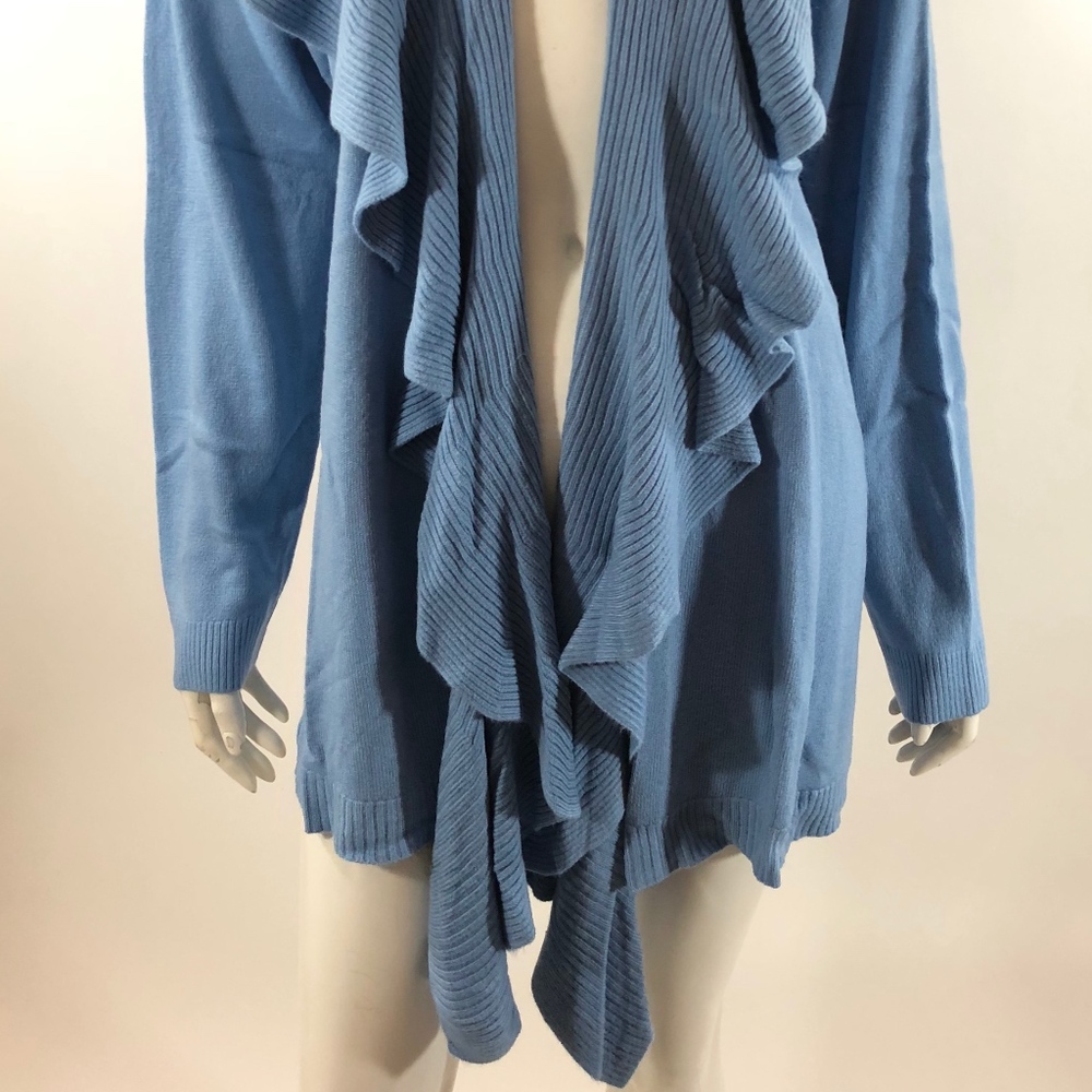 Karen Scott Womens Plus Size 2X Ruffle Cardigan - Picture 2 of 6